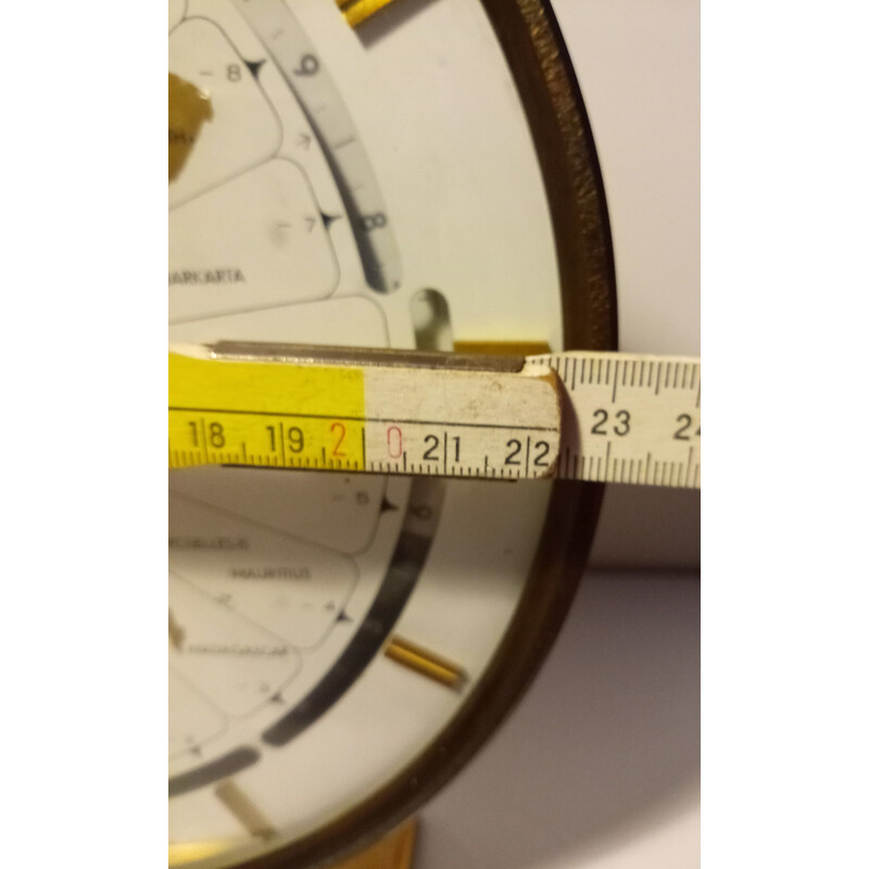 Horloge de bureau vintage en laiton de Kundo allemand 1960