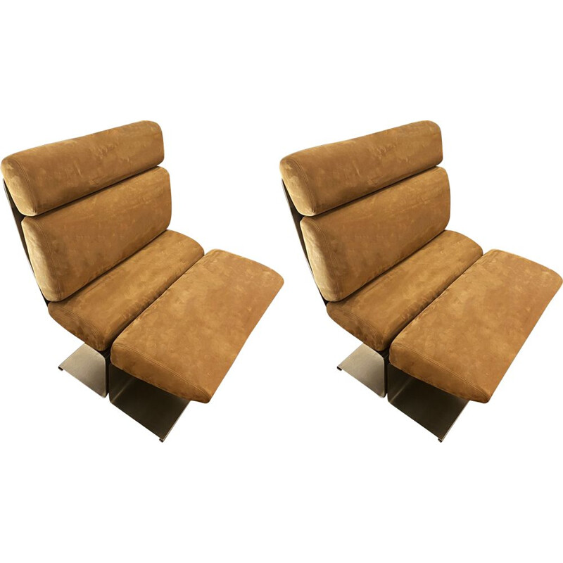 Pair of vintage armchairs by Paul Geoffroy 1970