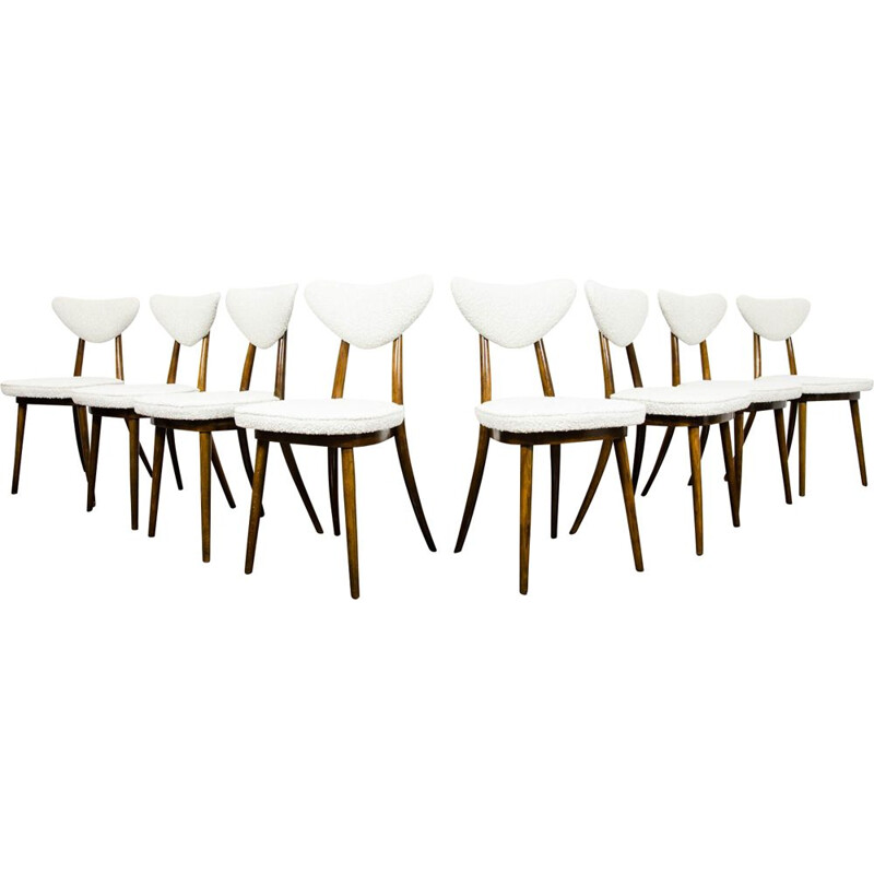 Lot de 8 chaises vintage par H & J Kurmanowicz, Pologne 1950