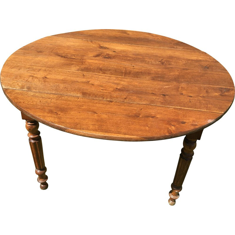 Table vintage en chêne à rabats