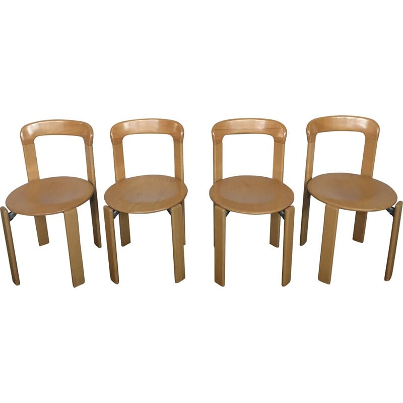 Lot of 4 vintage chairs model 3300 by Bruno Rey for Kusch & Co 1970