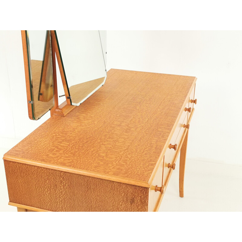 Vintage Utility Lacewood Dressing Table by Vesper British 1942s