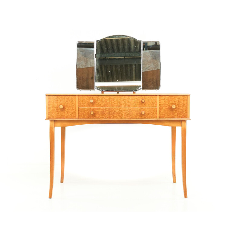 Vintage Utility Lacewood Dressing Table by Vesper British 1942s