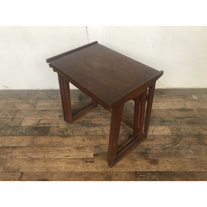 Vintage teak nesting tables Scandinavian 1960s