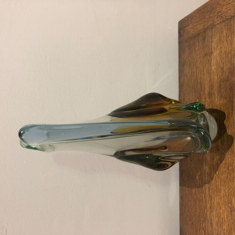 Vintage  glass wine vase Murano  Italian 1960s