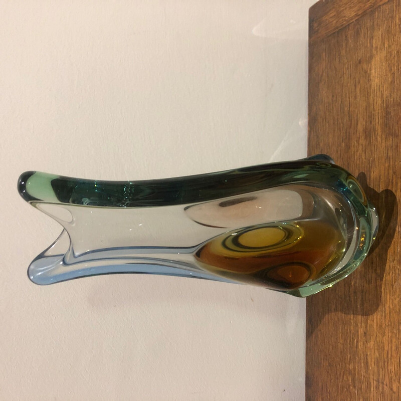 Jarrón de cristal de Murano italiano vinage 1960