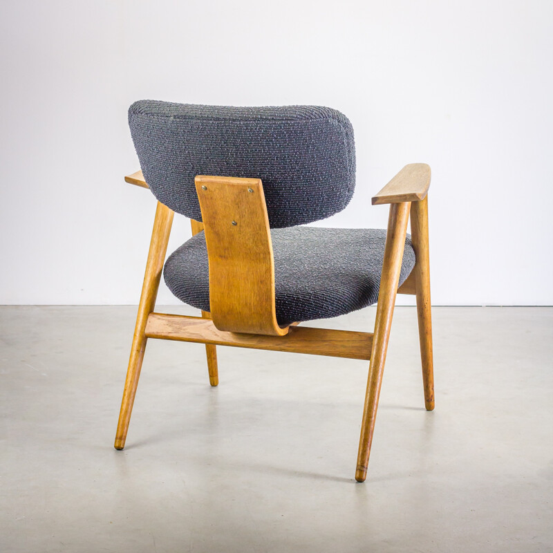 Paire de fauteuils "FB14" Pastoe en teck et tissu gris, Cees BRAAKMAN - 1950