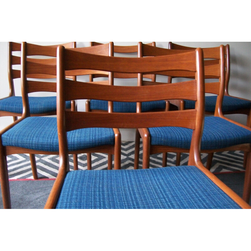 Set of 6 vintage teak chairs by Erik Buch Danish 1960s