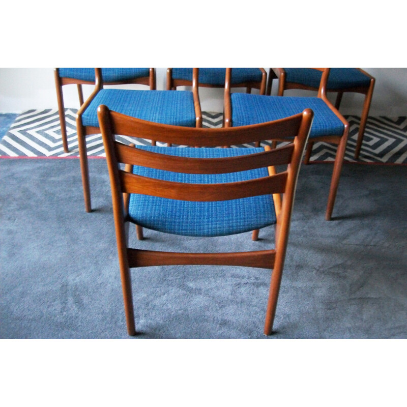 Set of 6 vintage teak chairs by Erik Buch Danish 1960s