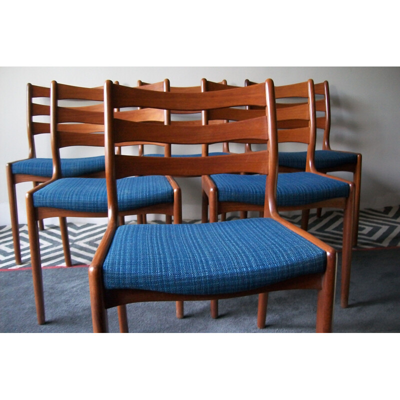 Lot de 6 chaises vintage en teck d'Erik Buch Danois 1960