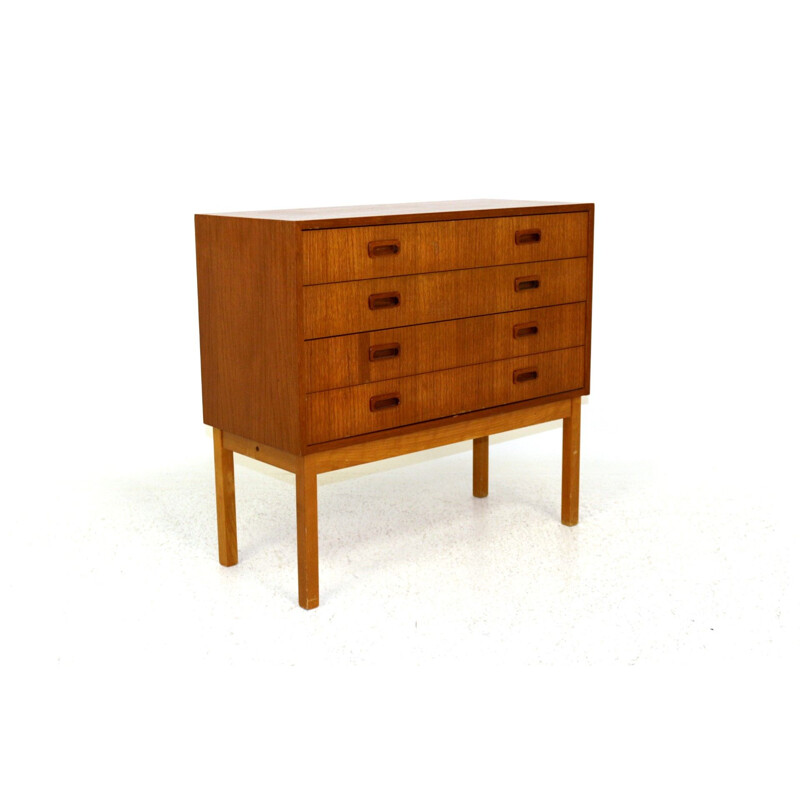 Vintage teak and beech chest of drawers Sweden 1960s