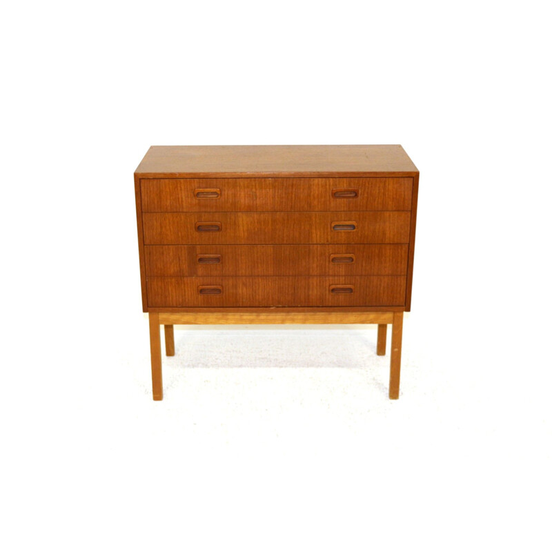 Vintage teak and beech chest of drawers Sweden 1960s