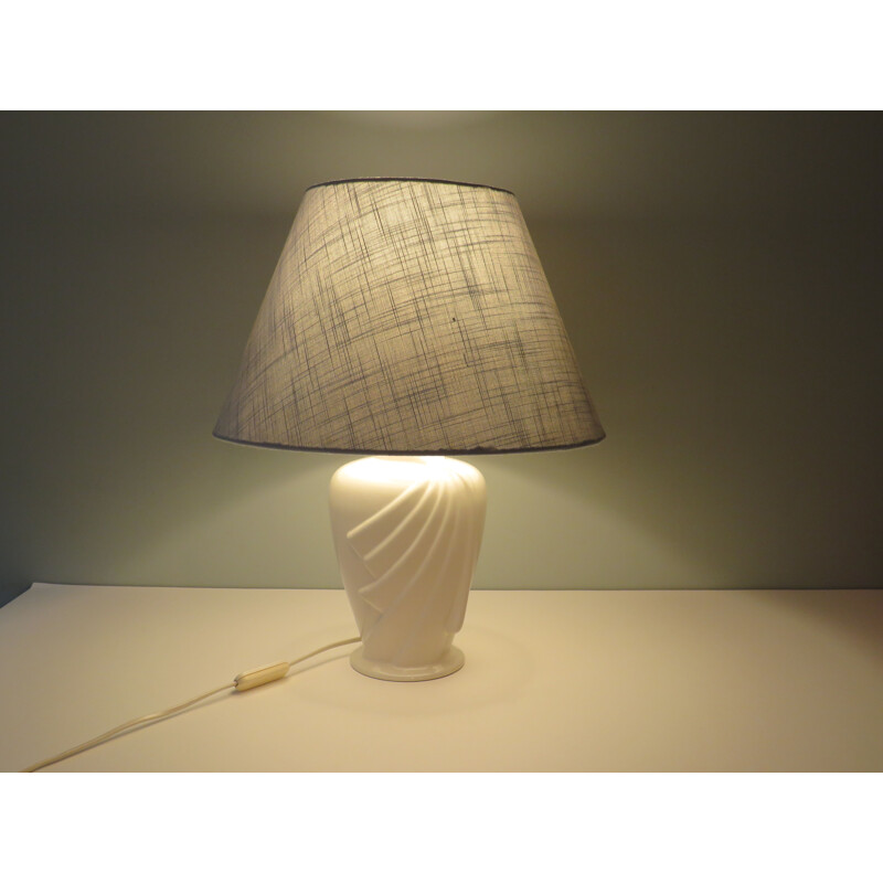 Vintage white ceramic lamp, 1980