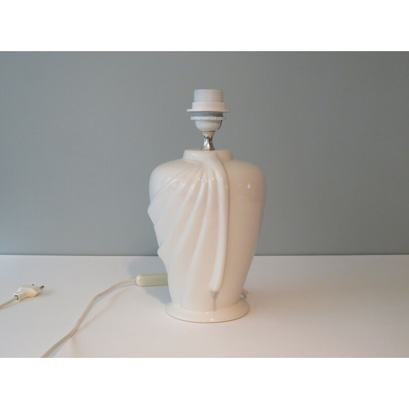 Vintage white ceramic lamp, 1980