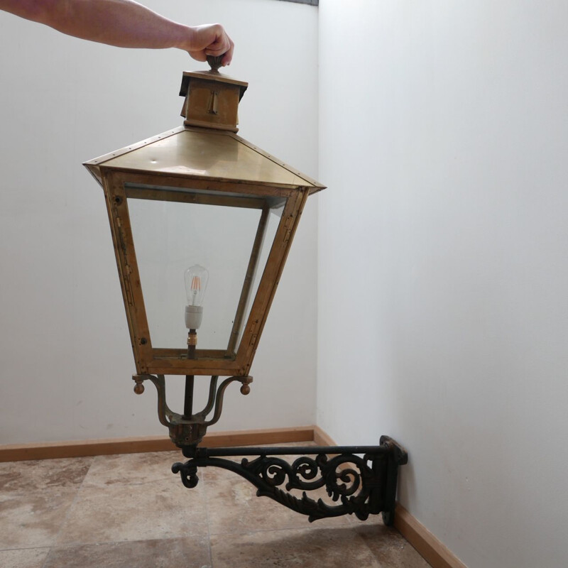 Pair of vintage Brass Huge Wall Lanterns from The Hague