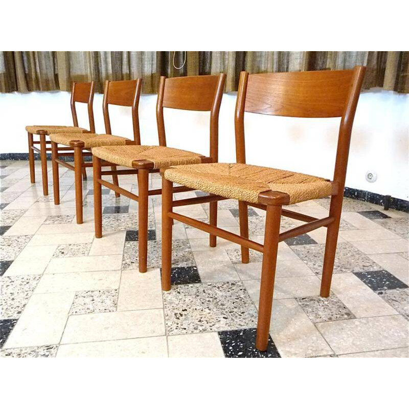 Set of 4 Danish Søborg Møbler chairs in teak, Børge MOGENSEN - 1950s
