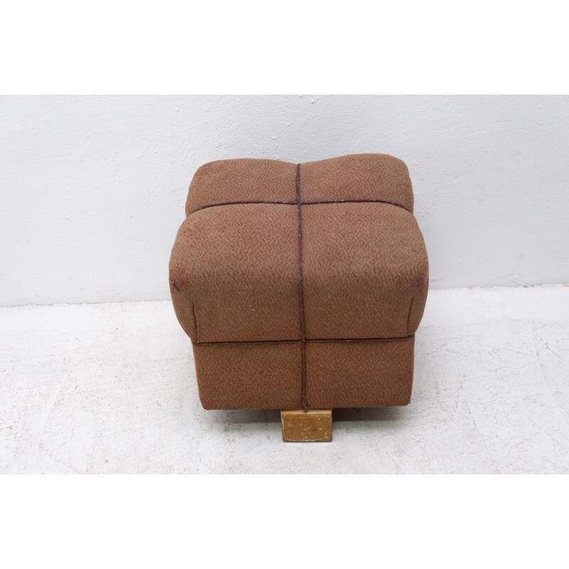 Vintage pouffe by Jindřich Halabala, Czechoslovakia 1950s