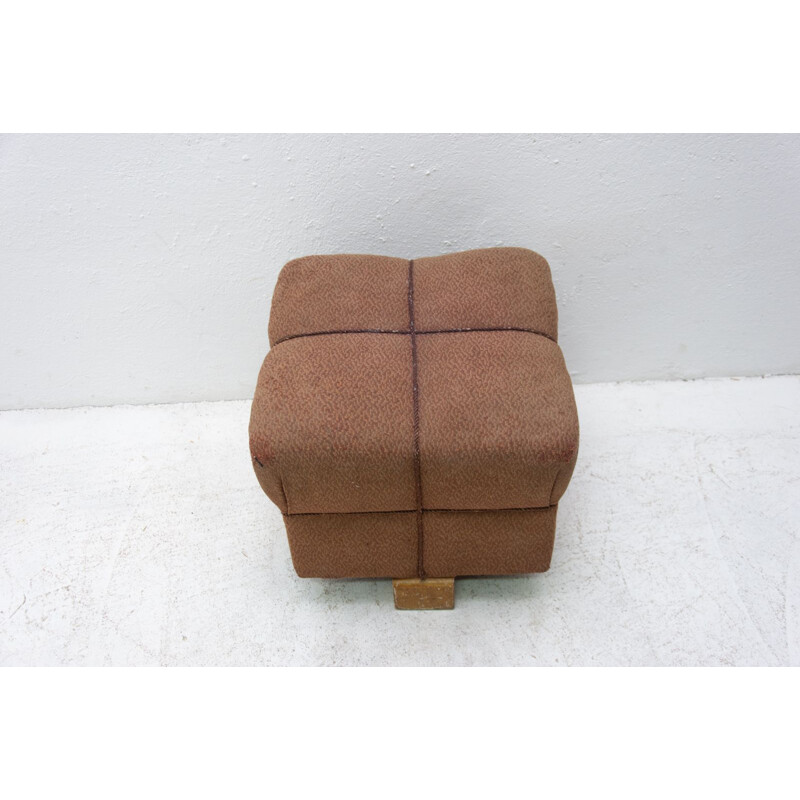 Vintage pouffe by Jindřich Halabala, Czechoslovakia 1950s