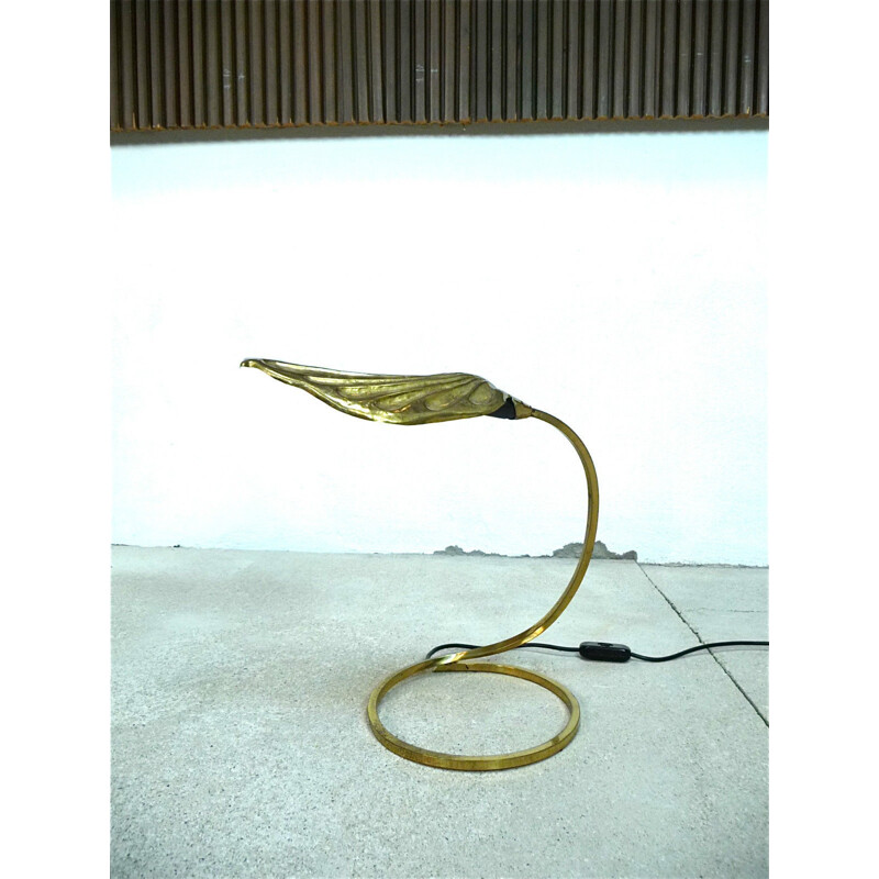 Lampe de table "Golden Leaf" Carlo Giorgi en brass doré, Tommaso BARBI - 1960