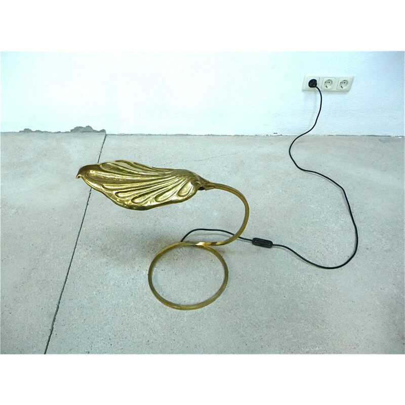 Carlo Giorgi "Golden Leaf" table lamp in gold colored brass, Tommaso BARBI - 1960s