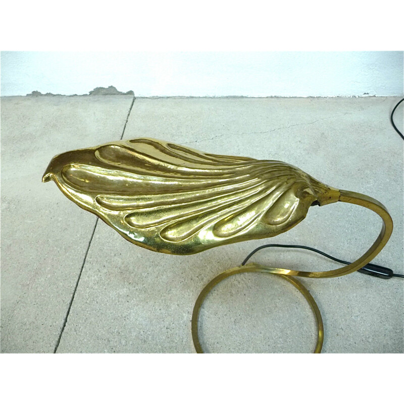 Carlo Giorgi "Golden Leaf" table lamp in gold colored brass, Tommaso BARBI - 1960s