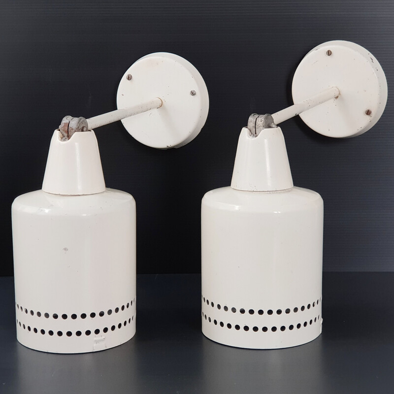 Pair of vintage porcelain sconces, 1950