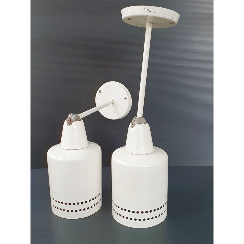 Pair of vintage porcelain sconces, 1950