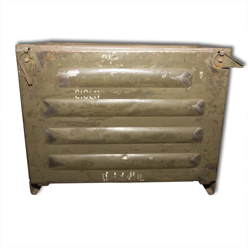 Vintage Army metal box chest of drawers 1950s