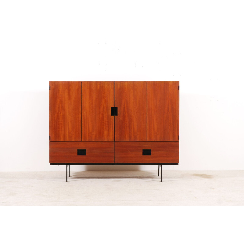 Vintage Sideboard aus der japanischen Serie aus Teakholz und Metall von Cees Braakman für Pastoe, 1958