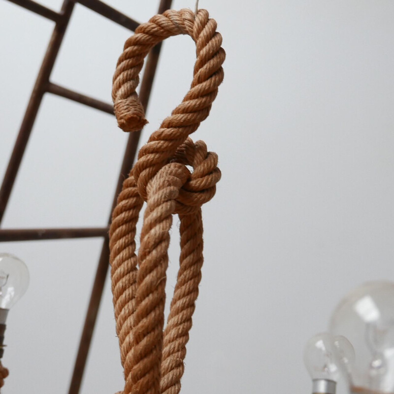 Vintage Rope Chandelier by Audoux et Minet France 1960s