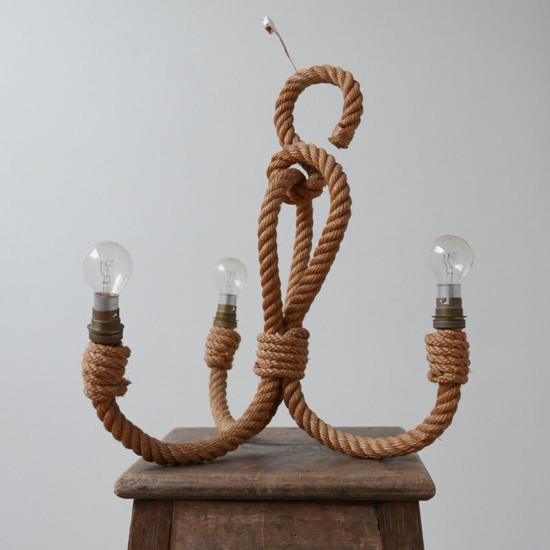 Vintage Rope Chandelier by Audoux et Minet France 1960s