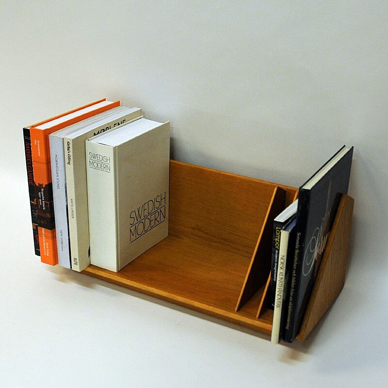 Vintage Oak freestanding vintage book shelfcrib Scandinavian 1950s