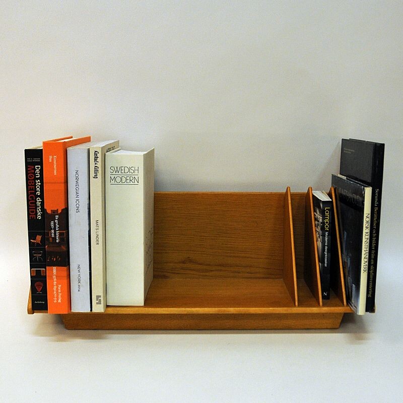 Vintage Oak freestanding vintage book shelfcrib Scandinavian 1950s