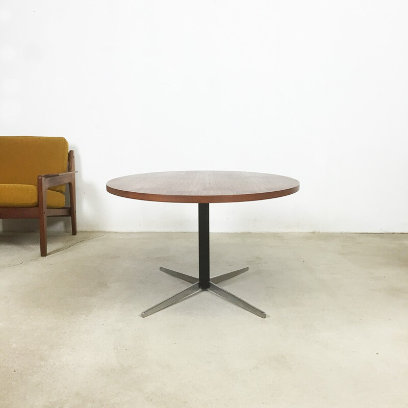 Adjustable Wilhelm Renz "Surfboard" coffee table or dining table in teak and metal - 1960s