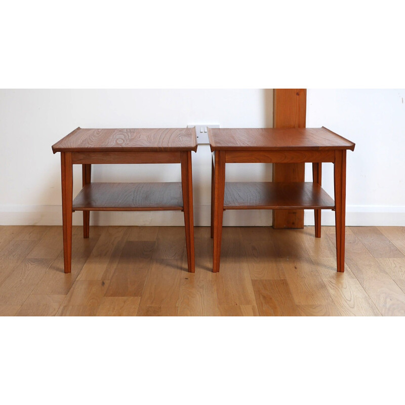 Pair of Danish France & Son "533" side tables in teak - 1950s