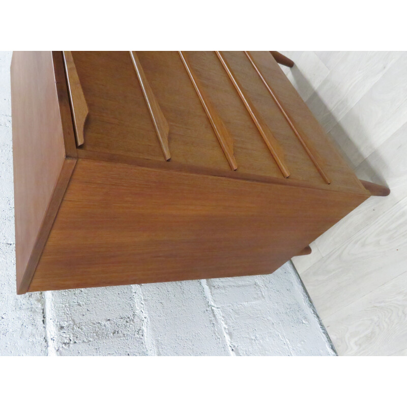 Vintage teak chest of drawers scandinavian 1960s