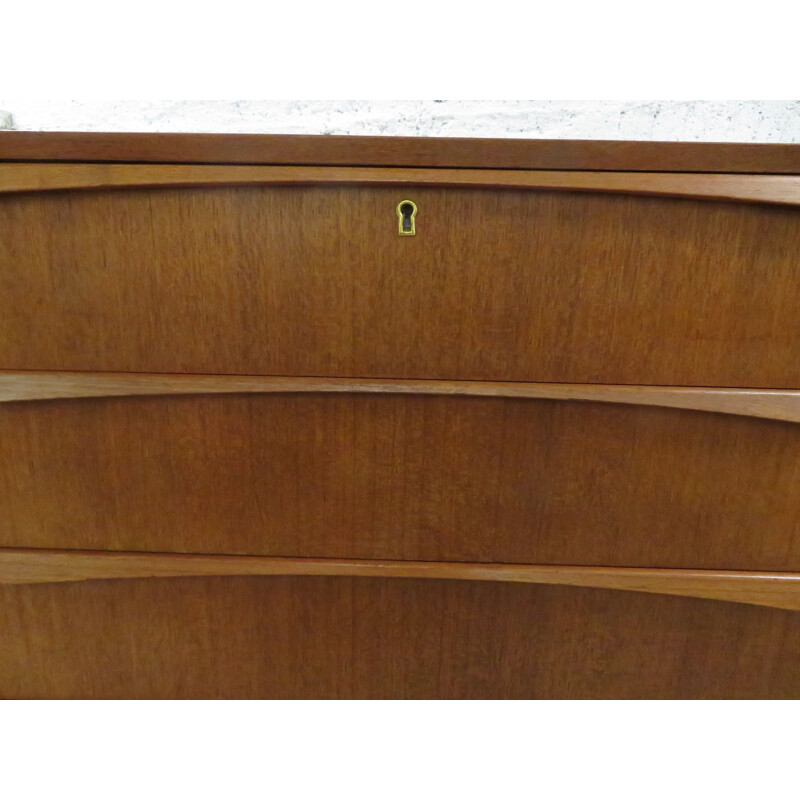 Vintage teak chest of drawers scandinavian 1960s