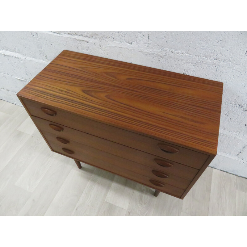 Vintage Kai Kristiansen teak chest of drawers Scandinavian 1960s