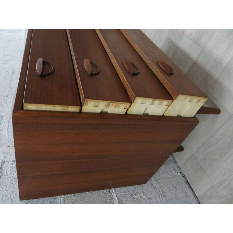 Vintage Kai Kristiansen teak chest of drawers Scandinavian 1960s