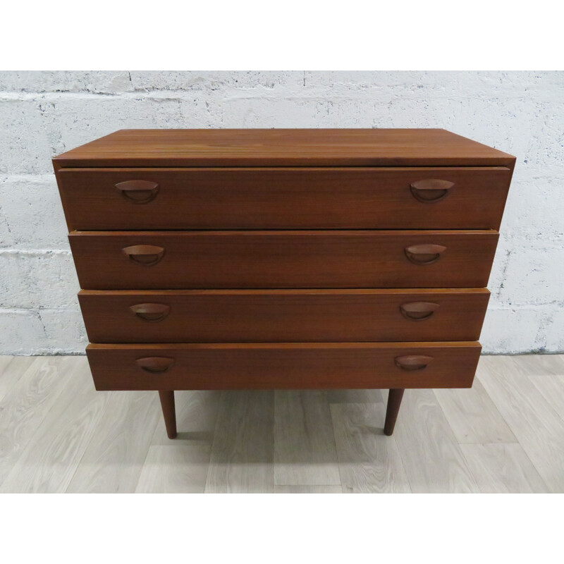 Vintage Kai Kristiansen teak chest of drawers Scandinavian 1960s