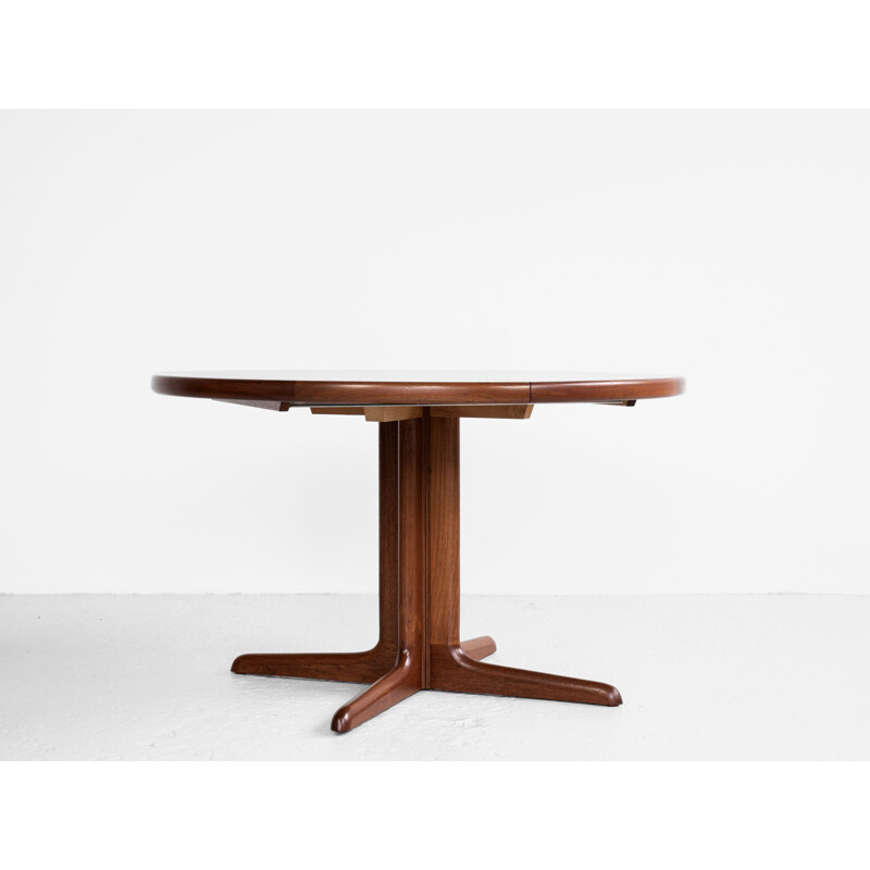 Midcentury round dining table in teak with 2 extensions by Skovby Danish 1960s