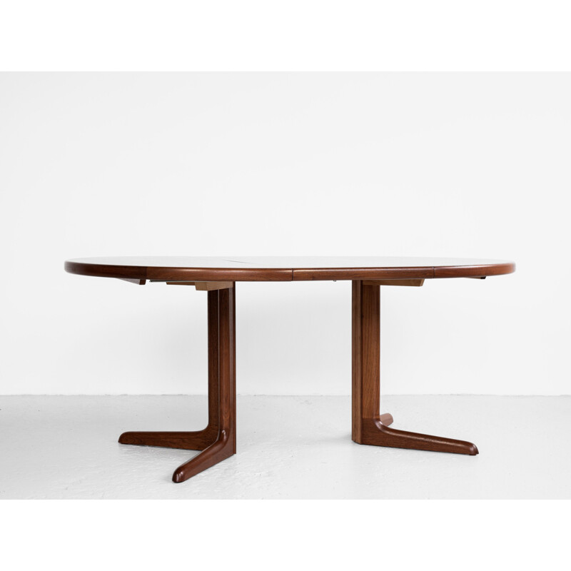 Midcentury round dining table in teak with 2 extensions by Skovby Danish 1960s