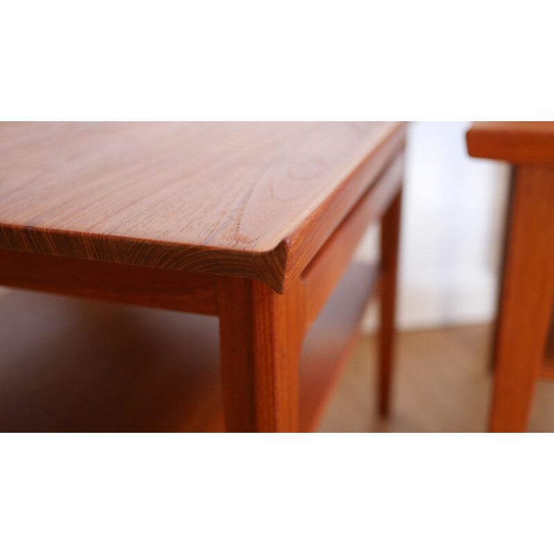 Pair of Danish France & Son "533" side tables in teak - 1950s