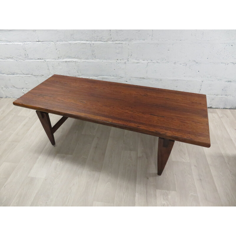 Vintage Illum Wikkelso coffee table in rosewood Scandinavian 1960s