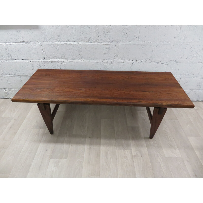 Vintage Illum Wikkelso coffee table in rosewood Scandinavian 1960s