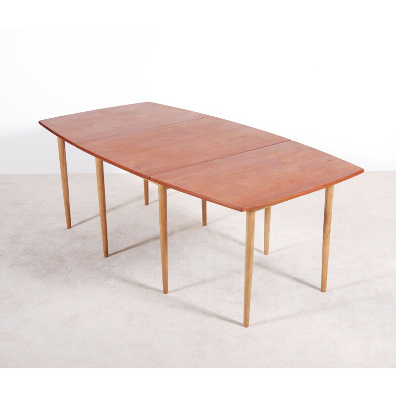 Vintage teak en eiken tafel van Hans J. Wegner voor Andreas Tuck 1960