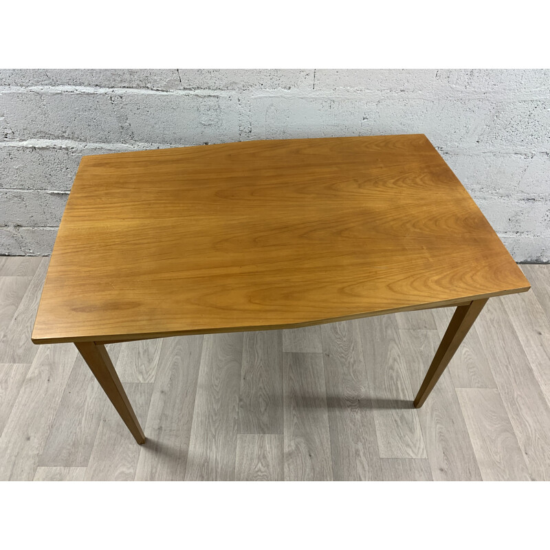 Large vintage light wood dining table Lübke 1960s