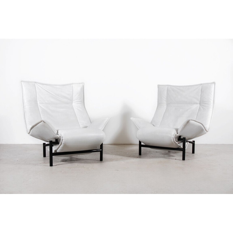 Pair of vintage armchairs Veranda by Vico Magistretti 1983s