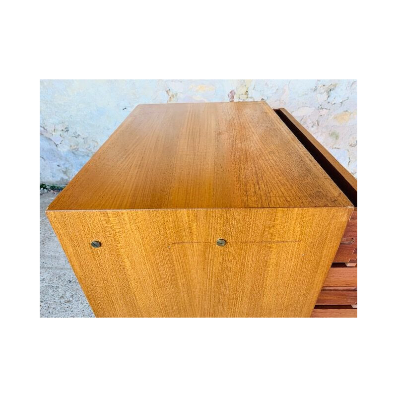 Scandinavian vintage teak chest of 4 drawers by Kempkes, Netherlands 1960