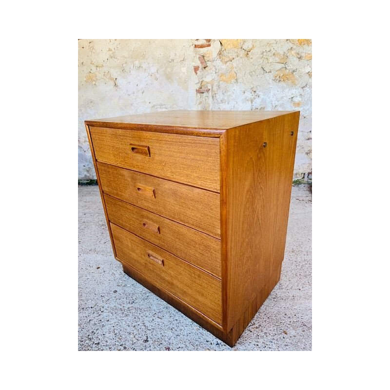 Scandinavian vintage teak chest of 4 drawers by Kempkes, Netherlands 1960